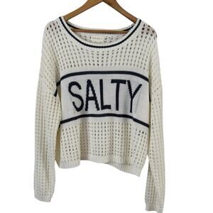 Mia & Tess Salty Open Knit Crochet Knit Beach Sweater Size XL